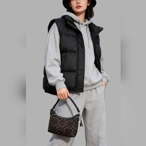 Coach Vintage Small Hobo Black and Brown Signature Bag